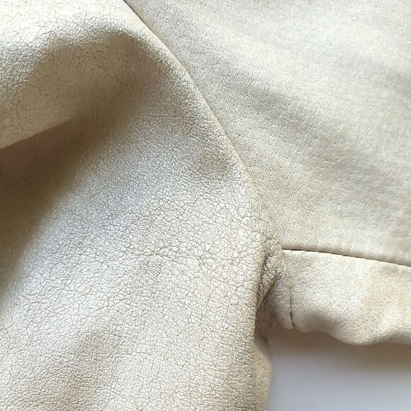 C Concept Laser Cut Leather Jacket Size 14 Vintage Boho Western Tan Beige Gold - Picture 15 of 16